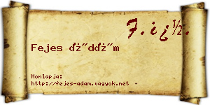 Fejes Ádám névjegykártya