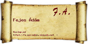 Fejes Ádám névjegykártya