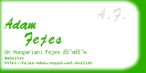 adam fejes business card